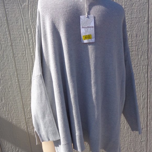 NWT Tommy Bahama OVERSIZED Gray Silver Poncho Boxy Zip Sweater $118 Plus… - Picture 5 of 7